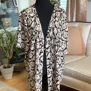 Vintage floral short-sleeve lightweight jacket